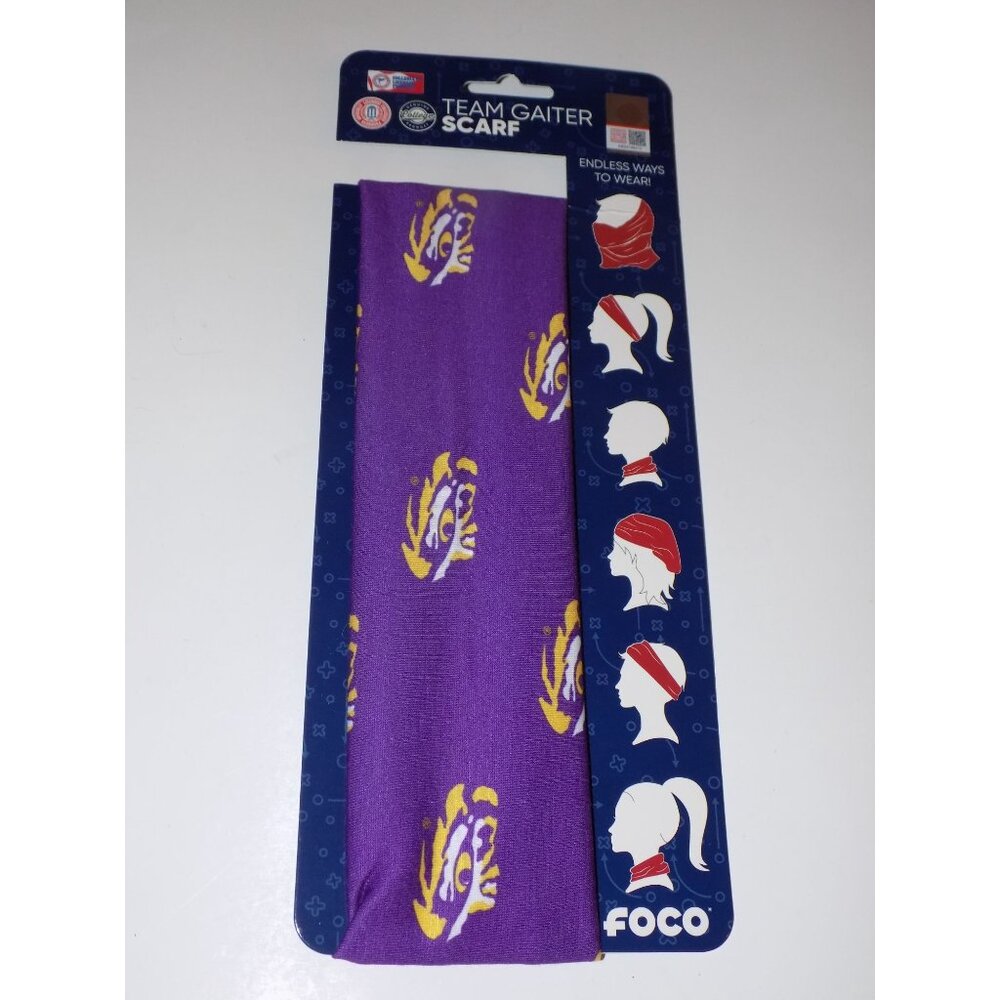 LSU Tigers Mini Print Logo Gaiter Scarf - Picture 2 of 5